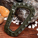 Тактичний карабін для ключів кухлі ліхтарика ножа мотузки CARABA для кріплення на рюкзак грімлок 4 кольори, фото 6