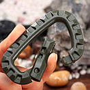 Тактичний карабін для ключів кухлі ліхтарика ножа мотузки CARABA для кріплення на рюкзак грімлок 4 кольори, фото 9