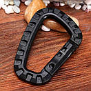 Тактичний карабін для ключів кухлі ліхтарика ножа мотузки CARABA для кріплення на рюкзак грімлок 4 кольори, фото 5