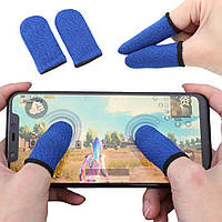 Игровые напальчники пара Fiber Blue синие с черным манжетом для игры на телефоне смартфоне (Flydigi, GameSir)