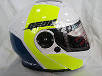 GEON FF950 GLOSSY WHITE/BLUE/YELLOW, XS (53-54) Мотошлем модуляр с очками