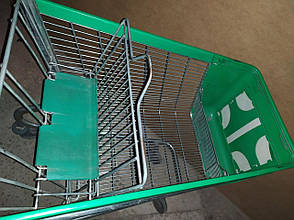 Б/В Покупецький візок WANZL P130 на 130 літрів із пластиковою вставкою спереду, торговий візок для магазину та супермаркету, фото 3