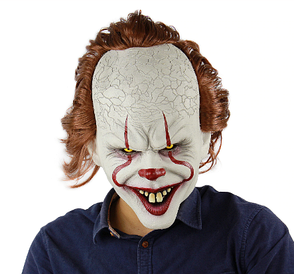 Маска Пеннівайз Стівен Кінг. Pennywise, клоун жах, Хеллоуїн, Косплей. Pennywise the Dancing Clown RESTEQ, фото 1