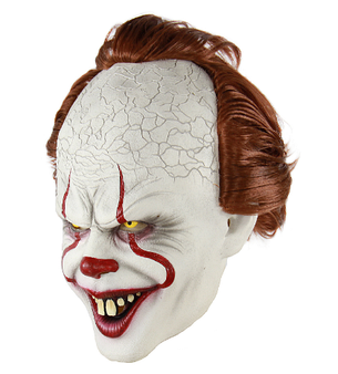 Маска Пеннівайз Стівен Кінг. Pennywise, клоун жах, Хеллоуїн, Косплей. Pennywise the Dancing Clown RESTEQ, фото 3