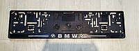Рамка под номер с рельефной надписью БМВ BMW, Рамка Черная, рамка для номера