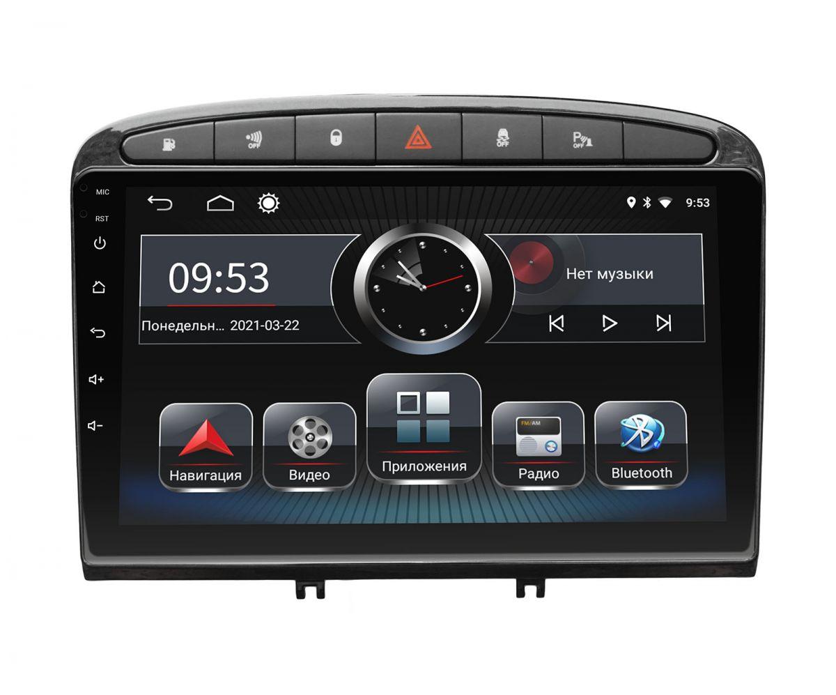 Штатна магнітола Incar PGA2-7004 для Peugeot 308 2007-2013, 408 2011+ Black