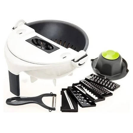 Багатофункціональна овочерізка Wet Basket Vegetable Cutter, 7 змінних лез. Мультислайсер, фото 1