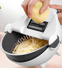 Багатофункціональна овочерізка Wet Basket Vegetable Cutter, 7 змінних лез. Мультислайсер, фото 5