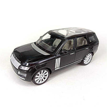 Модель автомобіля Range Rover. Металева машинка Рейндж Ровер у якої горять фари та звучить мотор 1:24, фото 1