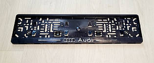 Рамка під номер із рельєфним написом Audi Аудіо, Рамка Чорна, рамка для номера