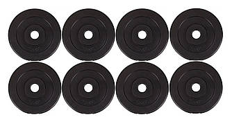 Набір композитні диски (блини) для гантелей і штанги 8 штук по 2,5 кг із діаметром отвору 30 мм