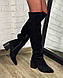 Жіночі чорні ботфорти натуральна замша Демі, фото 4