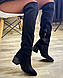 Жіночі чорні ботфорти натуральна замша Демі, фото 7