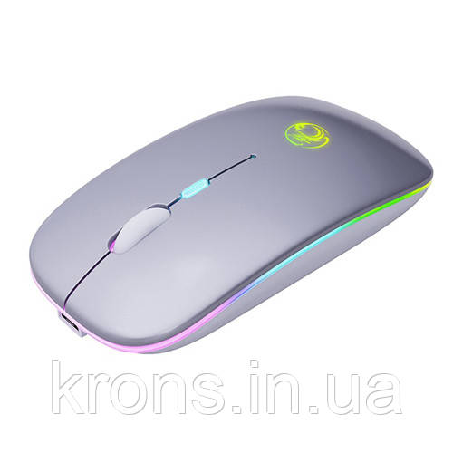 Бездротова мишка, 2.4 ГГц і Bluetooth, АКБ-підсвітка, iMice E-1300, сіра