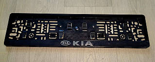 Рамка під номер із рельєфним написом Kia Кіа, Рамка Чорна, рамка для номера