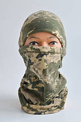 Баф + шапка (набір) зимовий флис, маска піксель