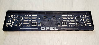Рамка під номер із рельєфним написом Opel Опель Рамка Чорна, рамка для номера