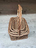 Набір прямокутних кошиків натуральний, фото 4