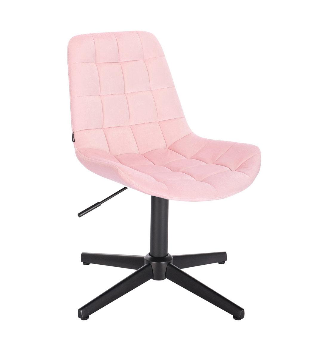Перукарське крісло на пневматиці Hrove Form HR590C черна база велюр рожевий
