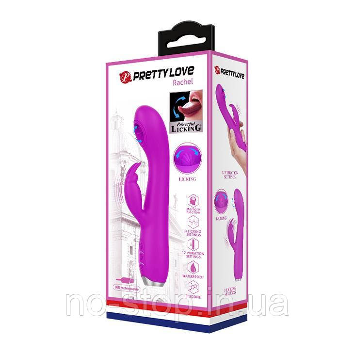 Вібратор PRETTY LOVE - RACHEL 3 LICKING 12 VIBRATION, фото 1
