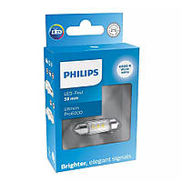 Светодиодная лампа Philips 11854WU60X1 White Ultinon Pro6000 12V C5W 38mm 4000K 1pcs. blister