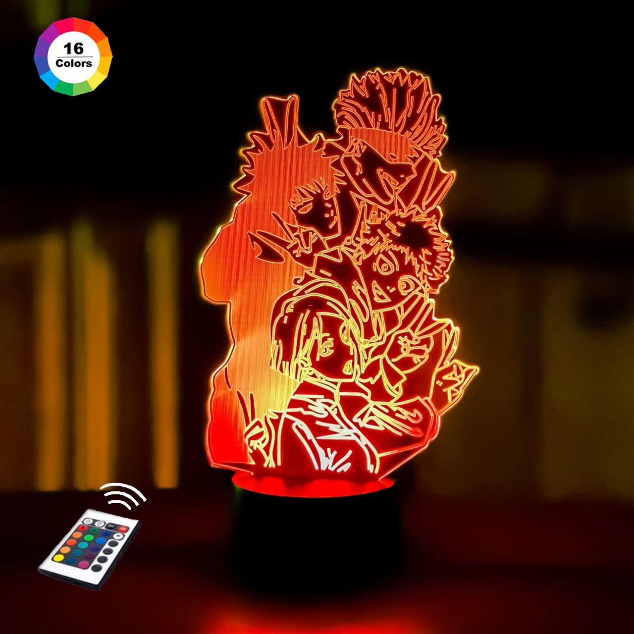 3D-нічник "Персонажі Магічна Битва" (ВОЛІЧЕННЕ ЗОБРАЖЕННЯ) подарункове паковання + 16 кольорів + пульт ДК 3D