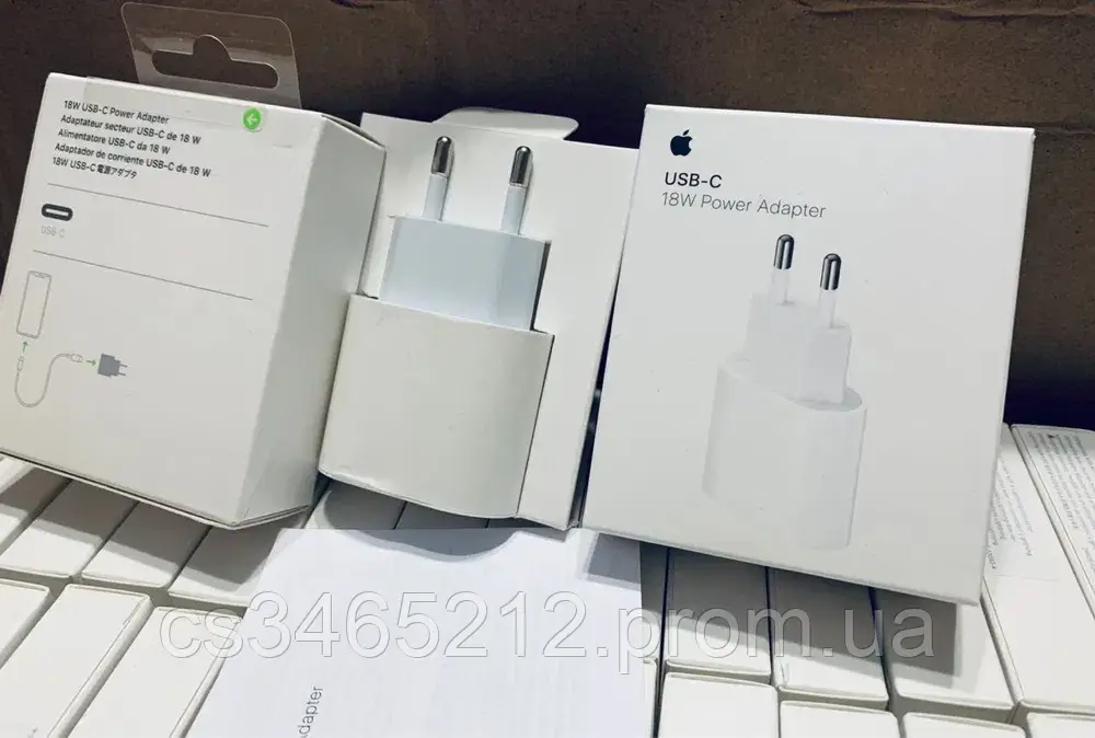 Купить Оригинал Адаптер питания USB C 18W Apple iPhone/Быстрая зарядка ...