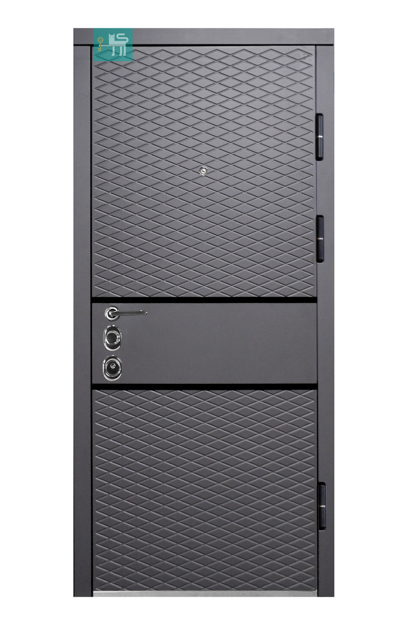 Вхідні двері Міністерство дверей  П-3К-187 Антрацит/Білий мат + Алюкобонд