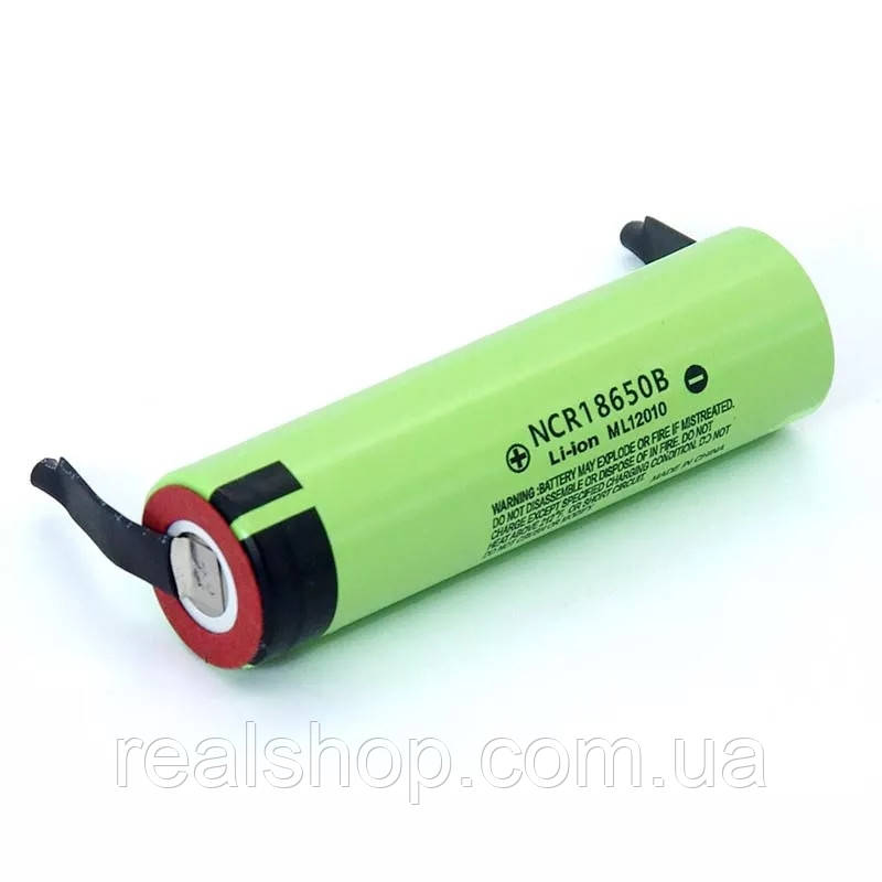 Акумулятор 18650 Panasonic 3400 mAh 3.7 V, з контактами, під паяння