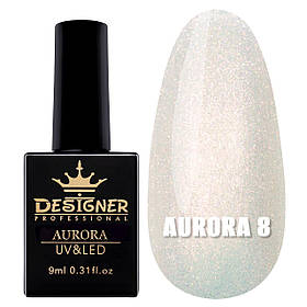Гель-лак для дизайну "Aurora" Дизайнер з ефектом втирання, 9 мл. №8