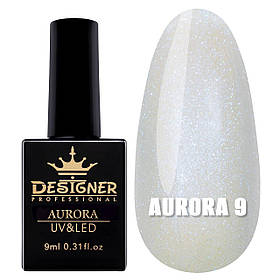 Гель-лак для дизайну "Aurora" Designer Professional з ефектом втирання, 9 мл. №9