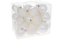 Набор белых пластиковых елочных шаров 26 шт, (10см, 8см, 6см)