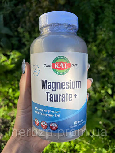Купить Таурат магнію, KAL, Magnesium Taurate+, 400 mg, 180 таблеток ...
