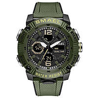 Мужские тактические часы Smael 8039 Army Green - военные, спортивные, водонепроницаемые.