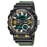 Мужские тактические часы Smael 8052 Army Green - военные, спортивные, водонепроницаемые.