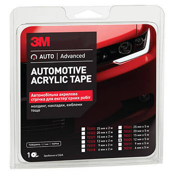 Піноакриловий скотч двосторонній 3M PT1100 12 мм x 5 м х 1.1 мм чорний