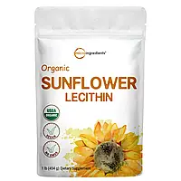 Microingredients Sunflower Lecithin Organic / Лецитин подсолнечный порошок органик 454 гр