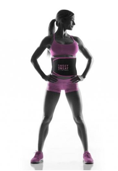 Пояс для схуднення Sweet Sweat Waist Trimmer Belt, розмір L, чорний з рожевим (KG-5383)