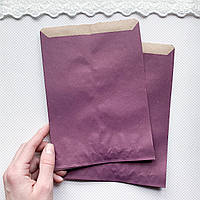 Паперові пакети для пакування 20 шт 14*20 см Фіолетовий