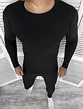 Комплект чоловічої термобілизни Чорний розмір S - XXXL  Термобілизна чоловіча спортивна тепла (лонгслів + штани), фото 2