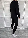 Комплект чоловічої термобілизни Чорний розмір S - XXXL  Термобілизна чоловіча спортивна тепла (лонгслів + штани), фото 4