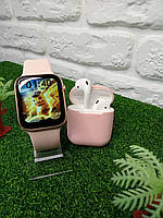 Беспроводные наушники Apple AirPods 2 + Apple watch 6/44mm M16 plus Smart watch Умные Смарт часы M16+