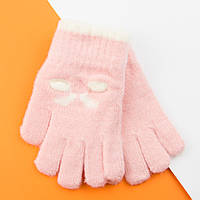 Перчатки для девочек на 5 - 7 лет (арт. 22-25-27) розовый