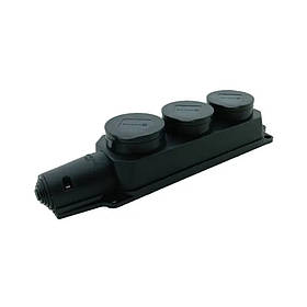 Розетка Профгруп каучук монофазна трьохмісна 16А 50320