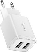Зарядний пристрій Baseus Compact Charger 2U 10.5W EU White (CCXJ010202)