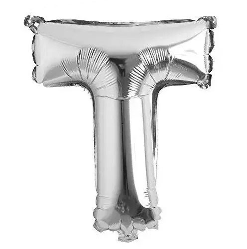 Фольгована надувна кулька літера T | Срібло