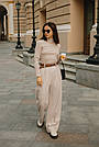 Жіночі брюки широкі кавового кольору кашемир, фото 4