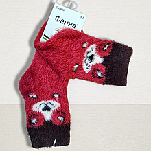 Шкарпетки дитячі ангорові норка 3-4 роки зимові Фена червоні