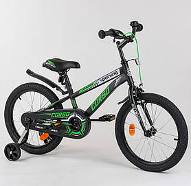 Двоколісний велосипед Corso R на 18 дюймів Чорно-зелений