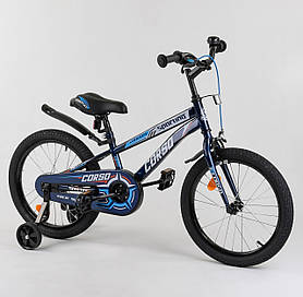 Двоколісний велосипед Corso R на 18 дюймів Чорно-синій